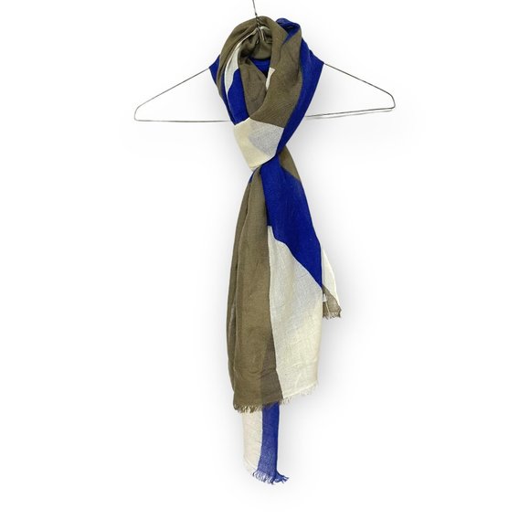 Denis Colomb Cashmere Blue, White, and Brown Large Scarf - Picture 2 of 7